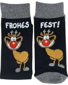 Ruthe: Socken - Rudi XMAS Frohes Fest (grau/40-46)
