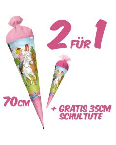 Bibi & Tina: Schultüte rund 70cm inkl. Gratis Schultüte 35cm