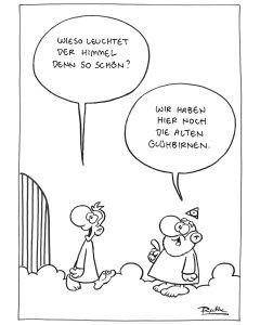 Ruthe: Original Zeichnung Unikat - Glühbirnen