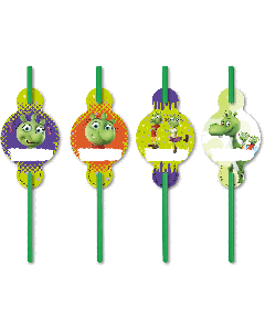 Die Olchis: 8 Trinkhalme aus Papier